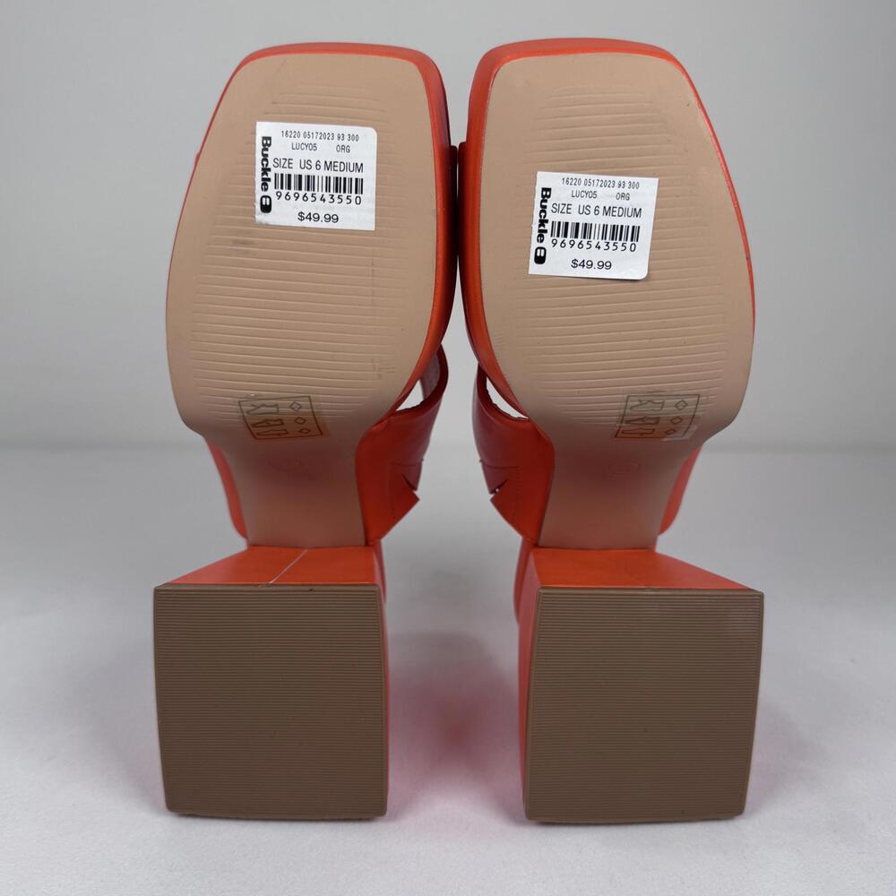 NWT Beast Fashion Orange Lucy Sandal - 6 - Picture 7 of 7